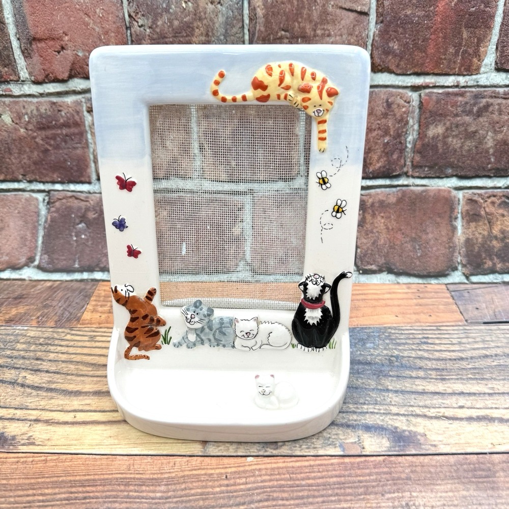 Kitty Cat Jewelry Stand Ceramic 3D Earring Ring Necklace Organizer Holder
